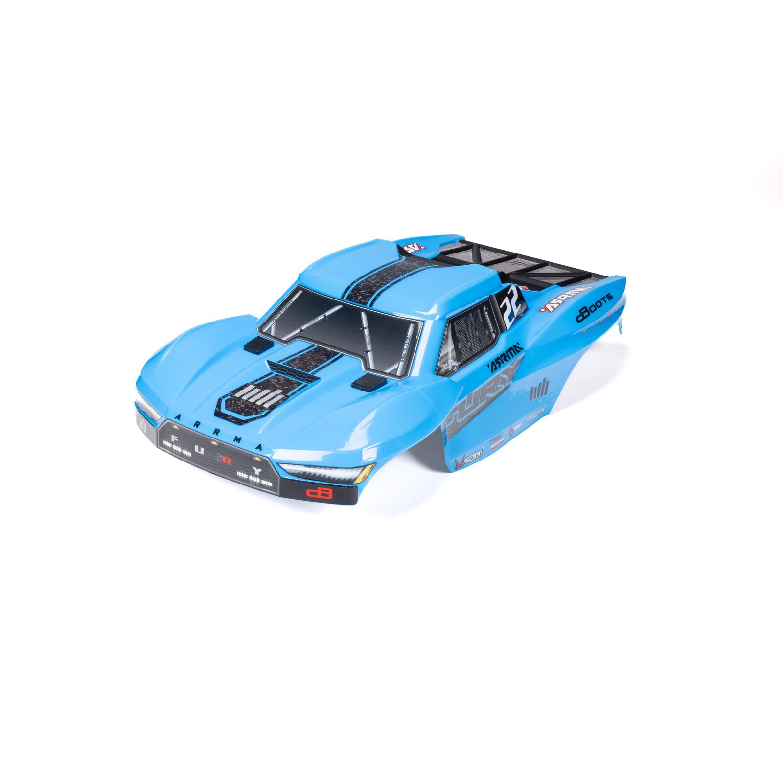 1/10 Clipless Painted Trimmed Body Set with Decals, Blue: FURY 2WD