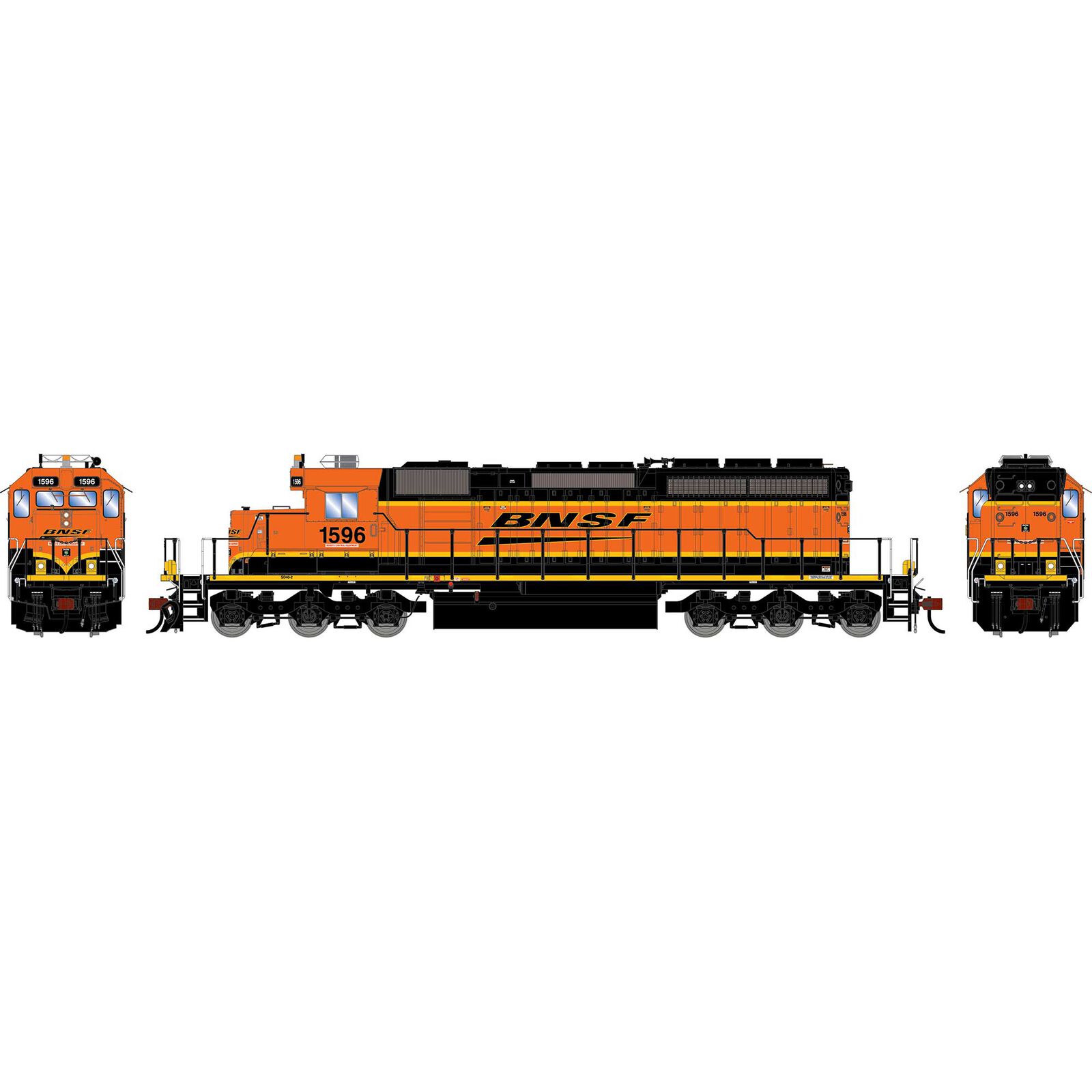HO ATH SD40-2 Locomotive w/DCC & Sound, BNSF 'H4' #1596