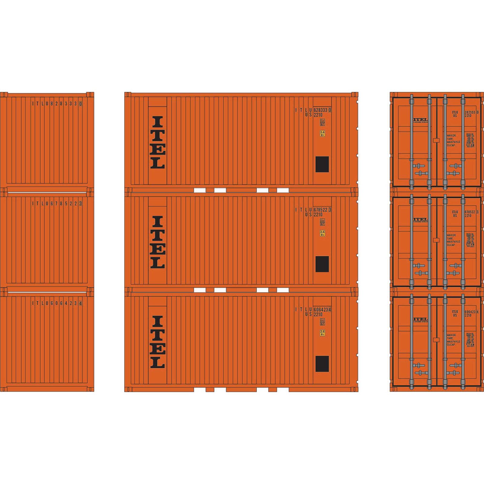 HO 20' Corrugated Container, ITLU (3)