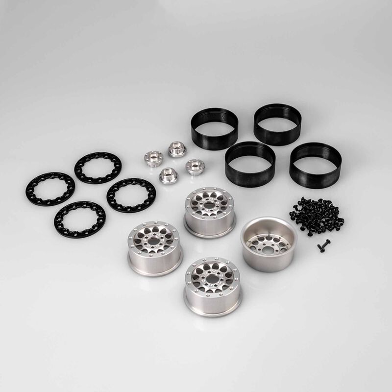 1/10 Quick Draw 1.9" Beadlock Rock Crawler Wheels, Silver (4)