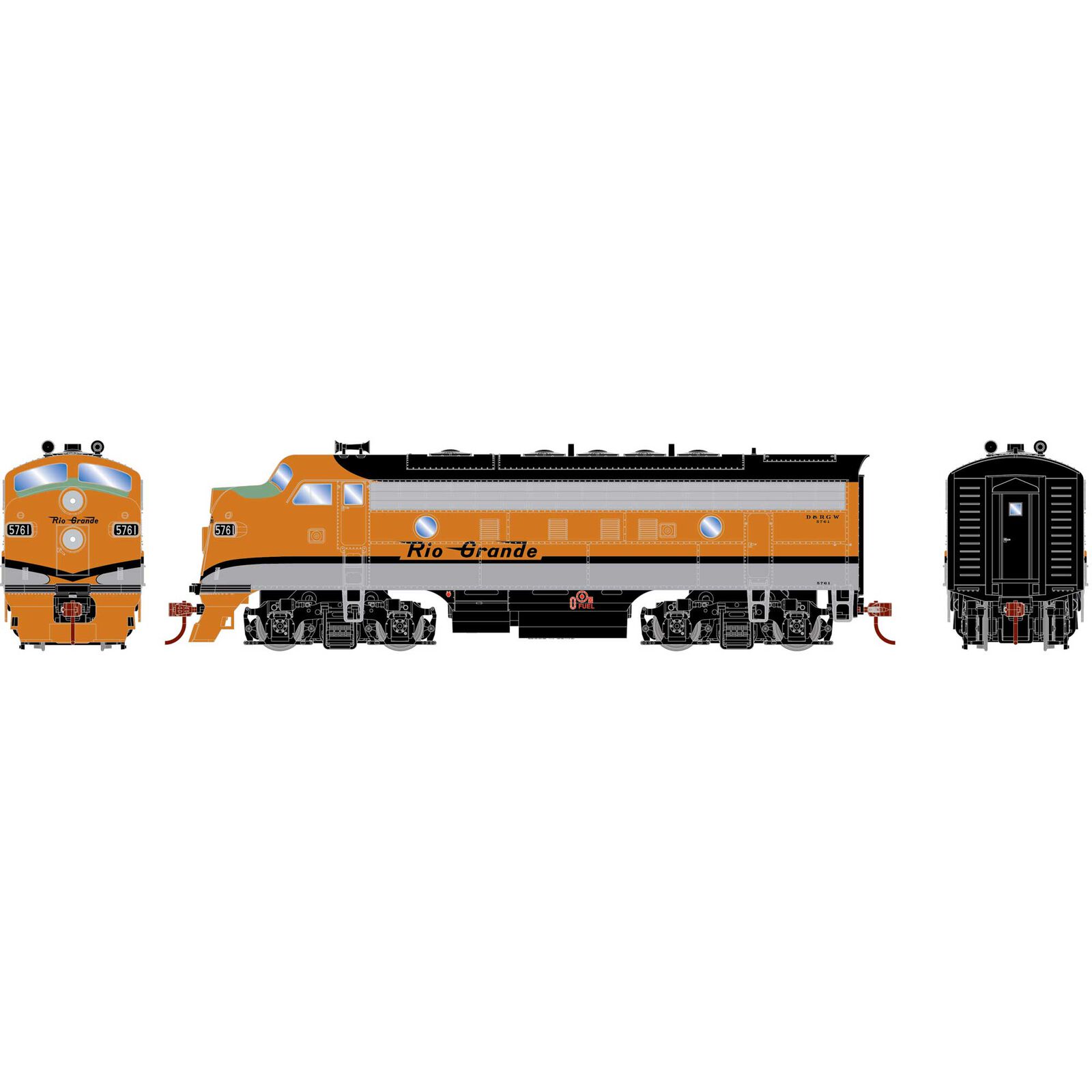 HO RND F7A Locomotive DCC-Ready, DRGW #5741