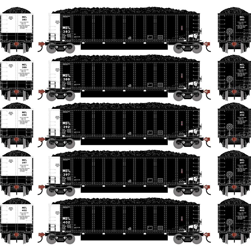 HO ATH Bethgon Coalporter w/Coal Load, MSTL #383/388/392/397/402 (5)