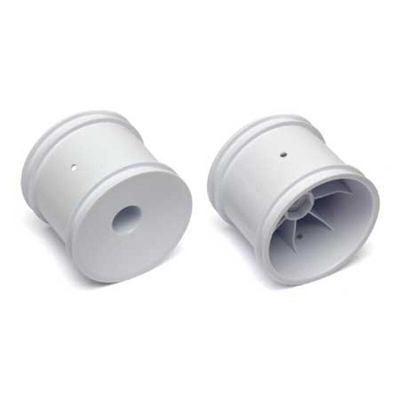 1/10 2.2" 2WD Rear Truck Wheels, White (2)