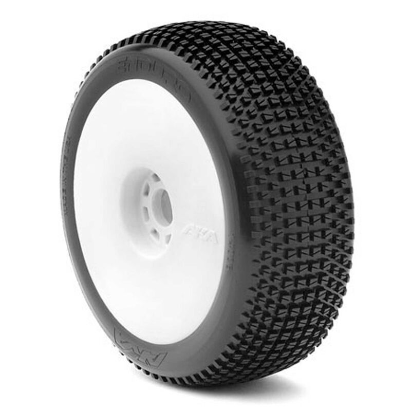 1/8 Enduro Ultra Soft Pre-Mounted Tires, Yellow EVO Wheels (2): Buggy