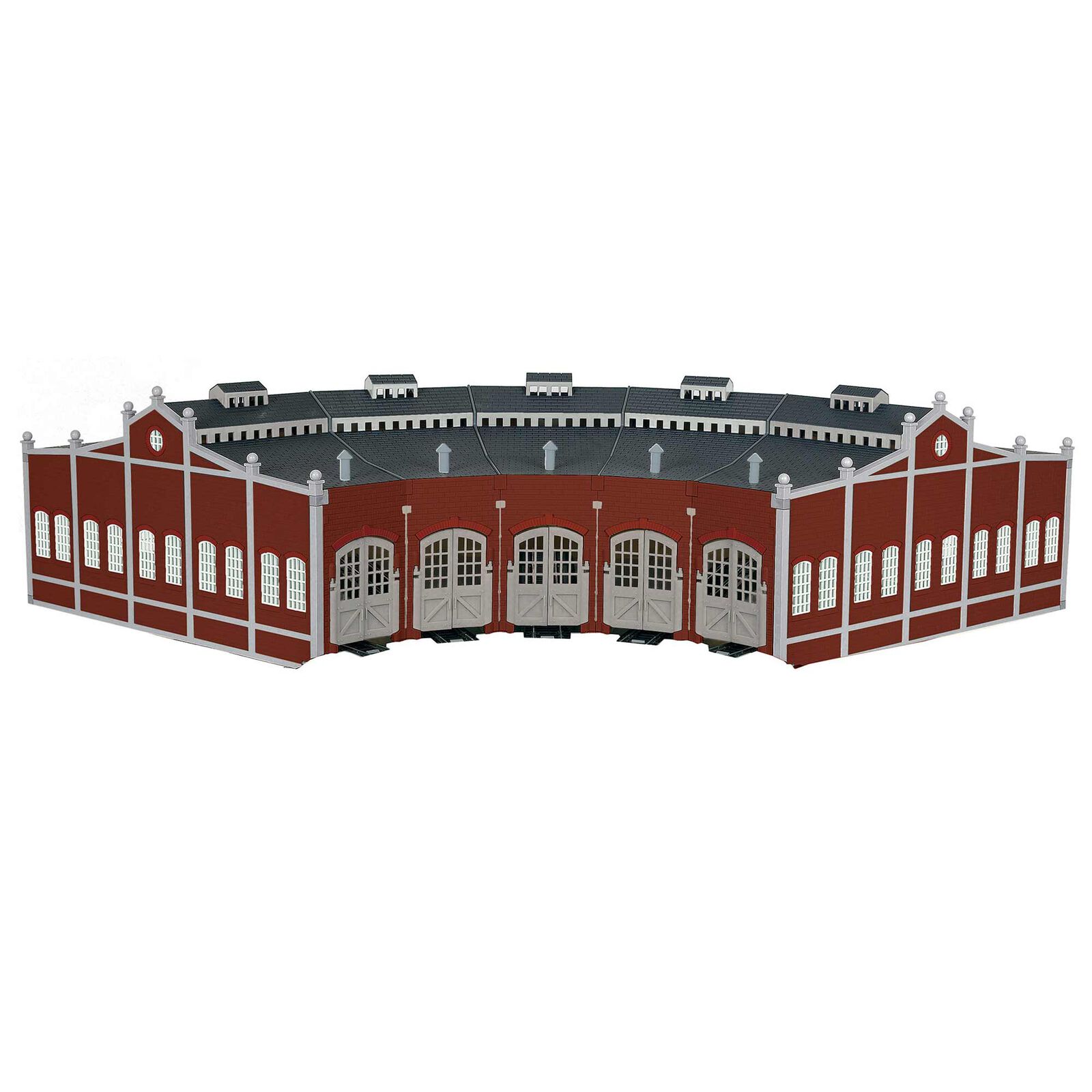 HO Five-Bay Roundhouse with Silver E-Z Track