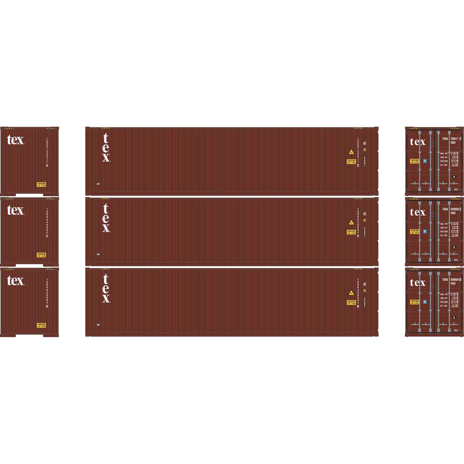 N ATH 40' Corrugated High-Cube Containers, TGHU #758517-3/949994-2/950004-6 (3)