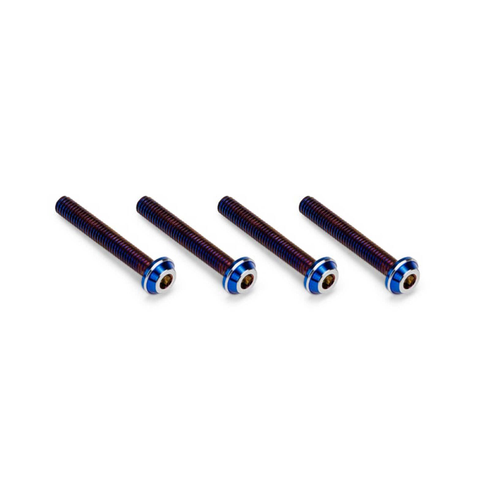 3x20mm Top Hat Titanium screw, burnt blue - 4pc