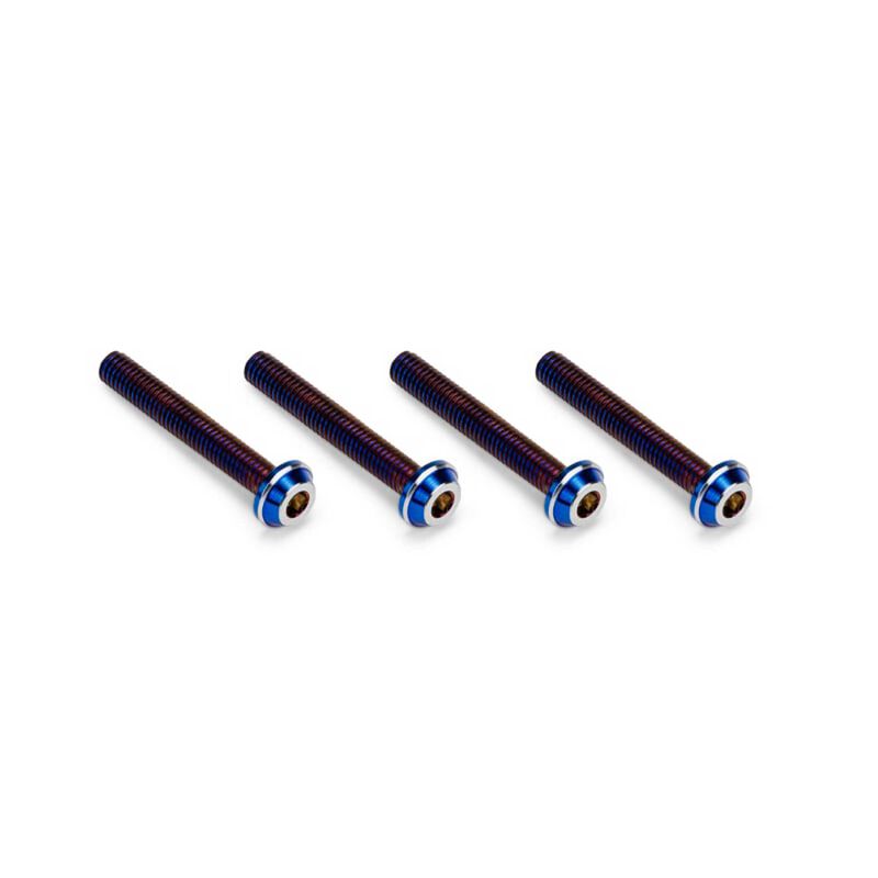 3x20mm Top Hat Titanium screw, burnt blue - 4pc