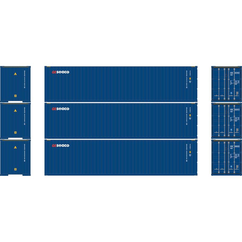HO ATH 40' Corrugated High-Cube Containers, GESU #543709-2/653287-5/689028-8 (3)