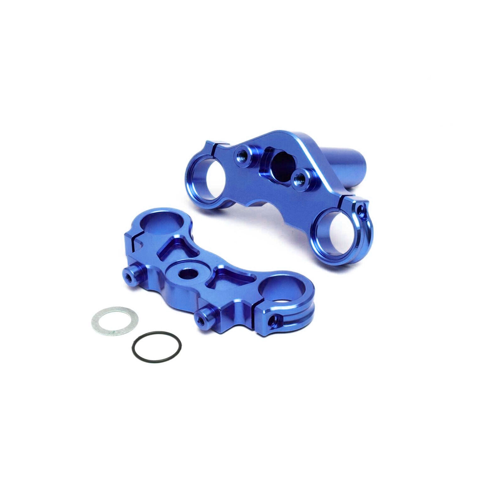 Aluminum Triple Clamp Set, Blue: PM-MX/SM