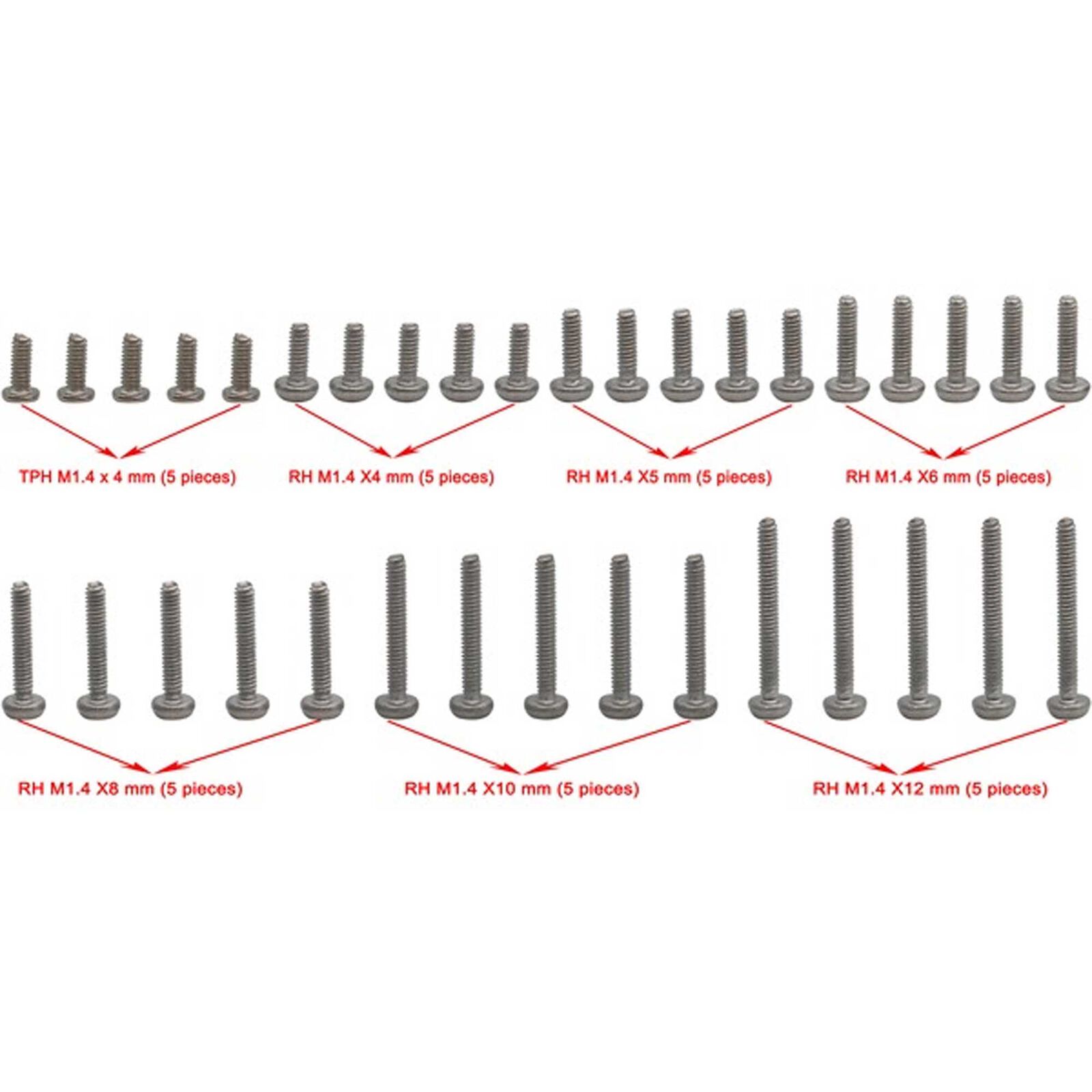 M1.4 Round Head Screw Set (35): SCX24