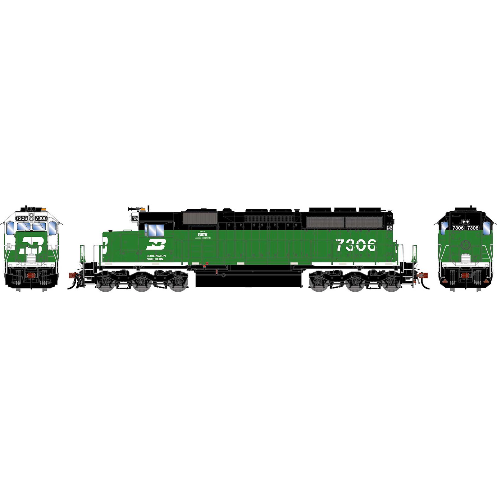 HO ATH SD40G Locomotive w/DCC & Sound, BN #7306