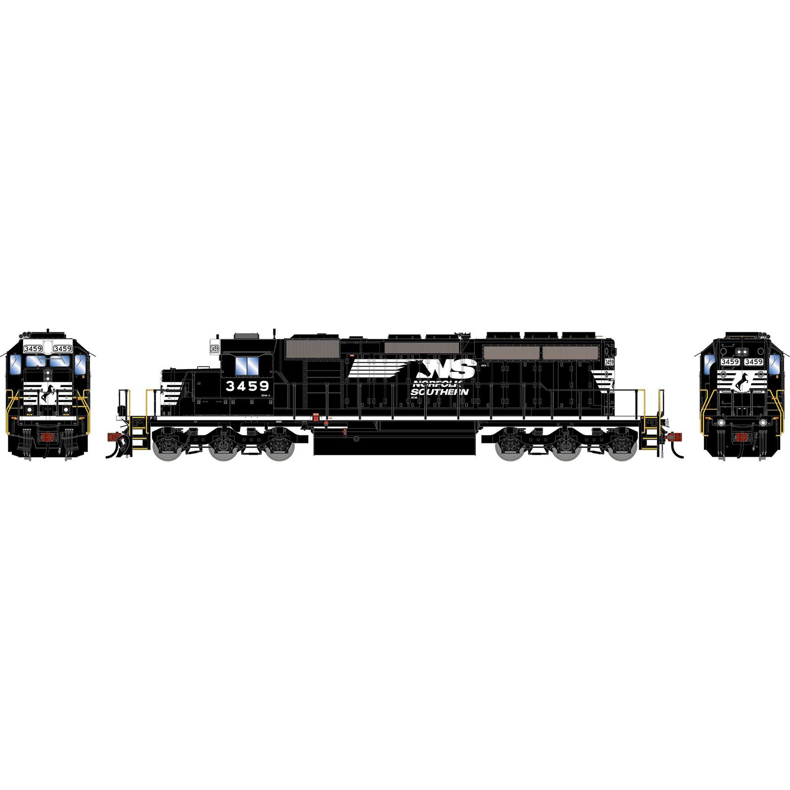 HO ATH SD40-2 Locomotive w/DCC & Sound, NS 'Ex-BN 2010s' #3459