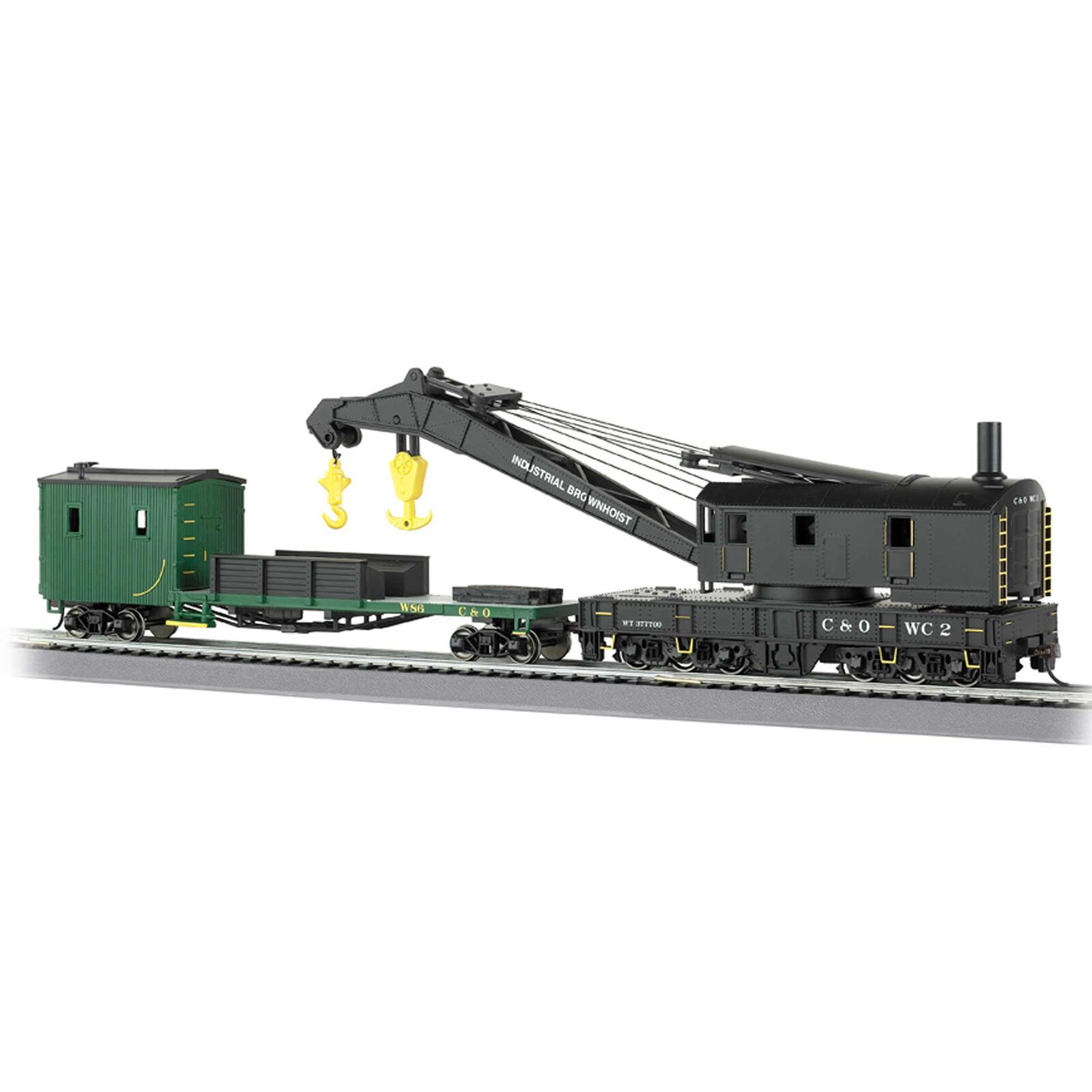 HO 250-Ton Steam Crane with Boom Tender, C&O