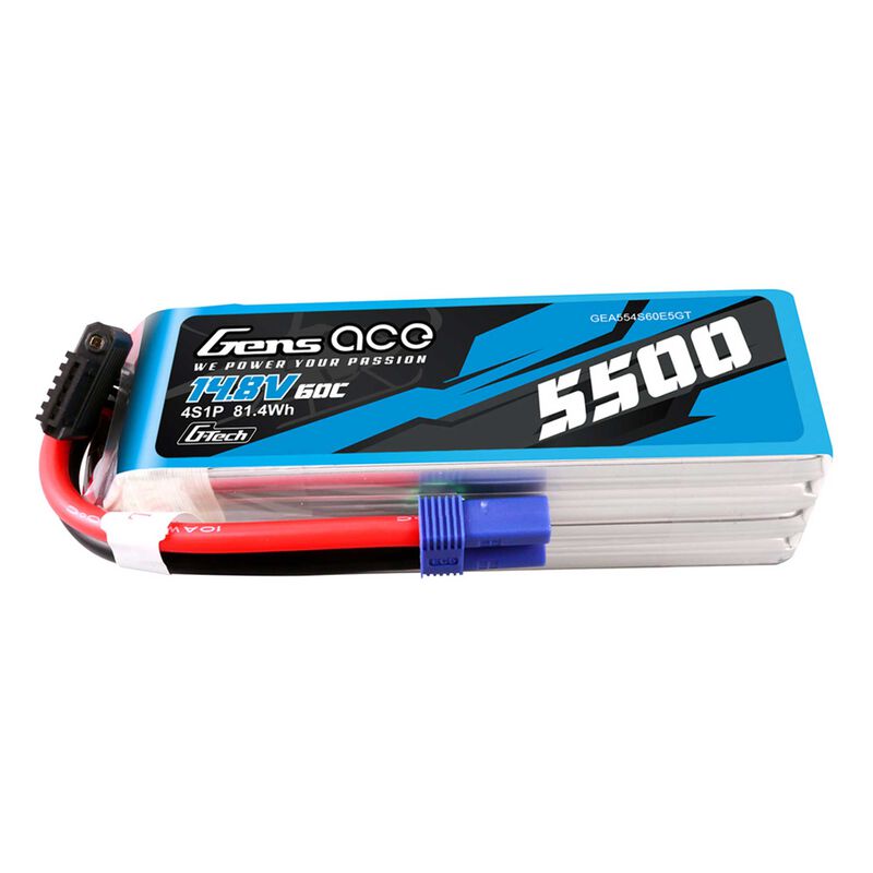 14.8V 5500mAh 4S 60C G-Tech LiPo Battery: EC5