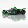HO Formula N #3 Mega G+ Slot Car, Silver & Green
