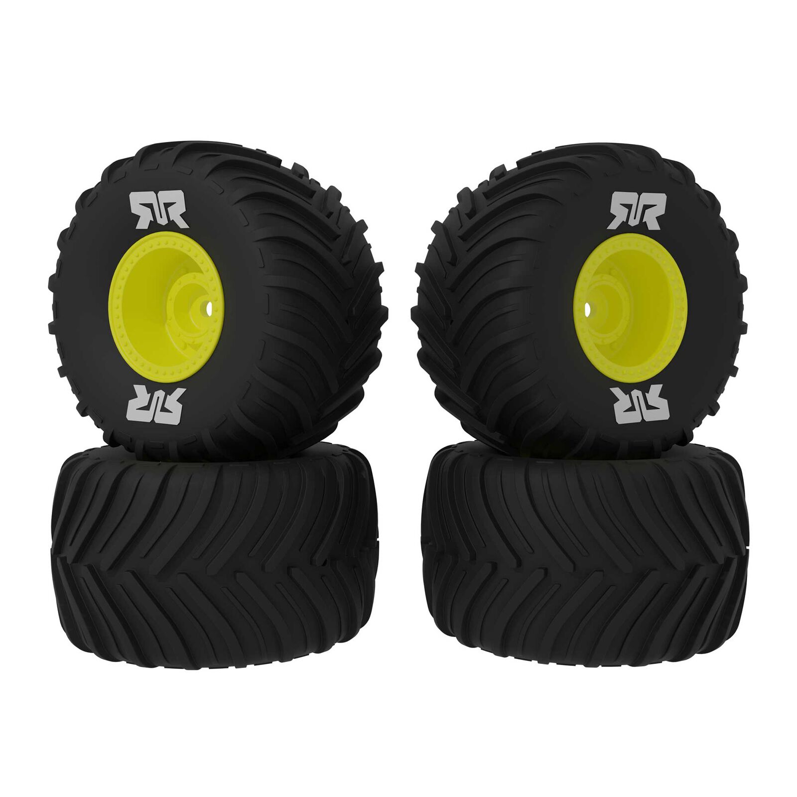 dBoots Chevron MT Tire Set Glued, Yellow (2 Pairs): GROM