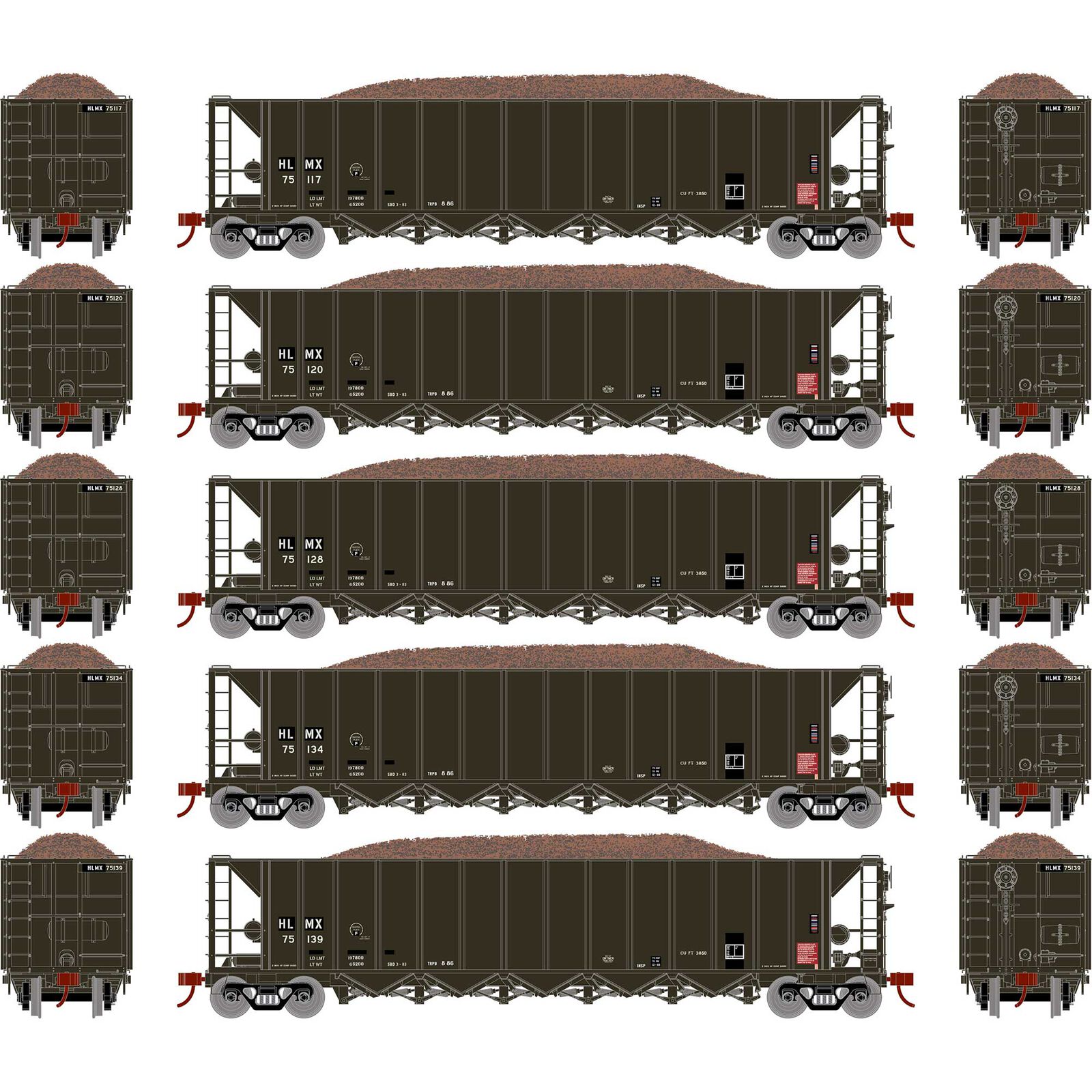 HO RTR 5-Bay Rapid Discharge Hopper HLMX #2 (5)