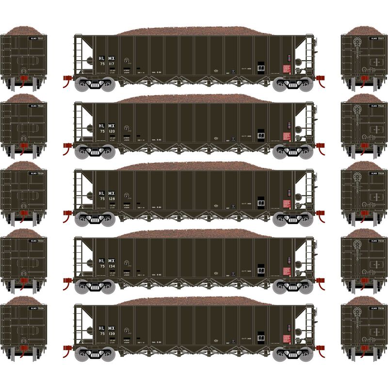 HO RTR 5-Bay Rapid Discharge Hopper HLMX #2 (5)