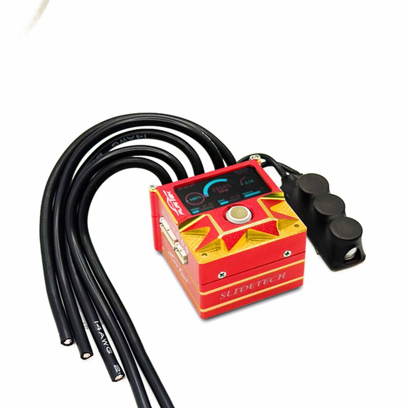 SlideTech Drift Sensored Electronic Speed Control with OLED Screen, Crimson Gold