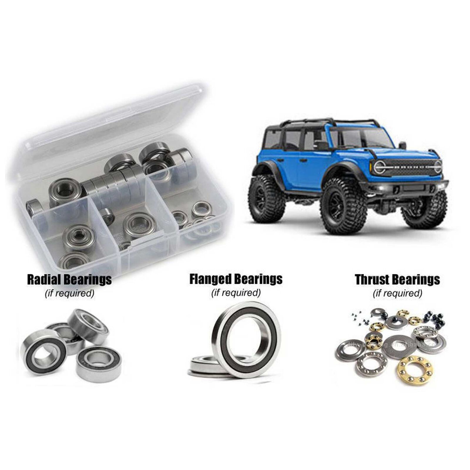 Rubber Shielded Bearing Kit, 1/18 Traxxas TRX-4M Bronco