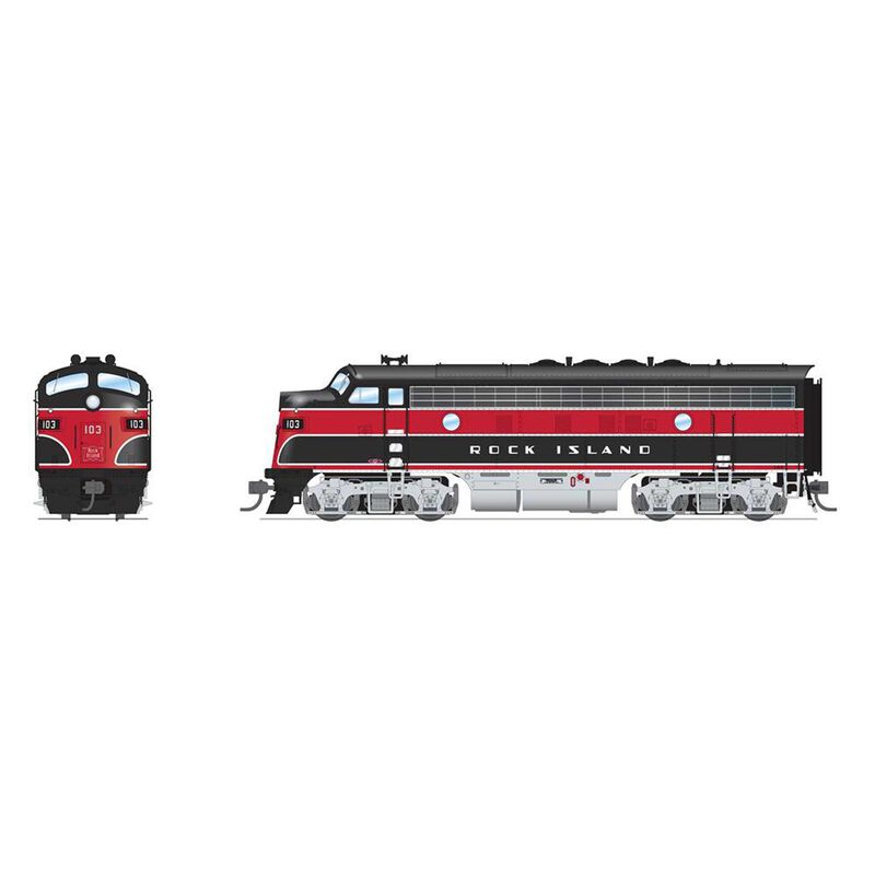 HO EMD F7A Locomotive, CRIP 103, Red & Black Aluminum Trucks