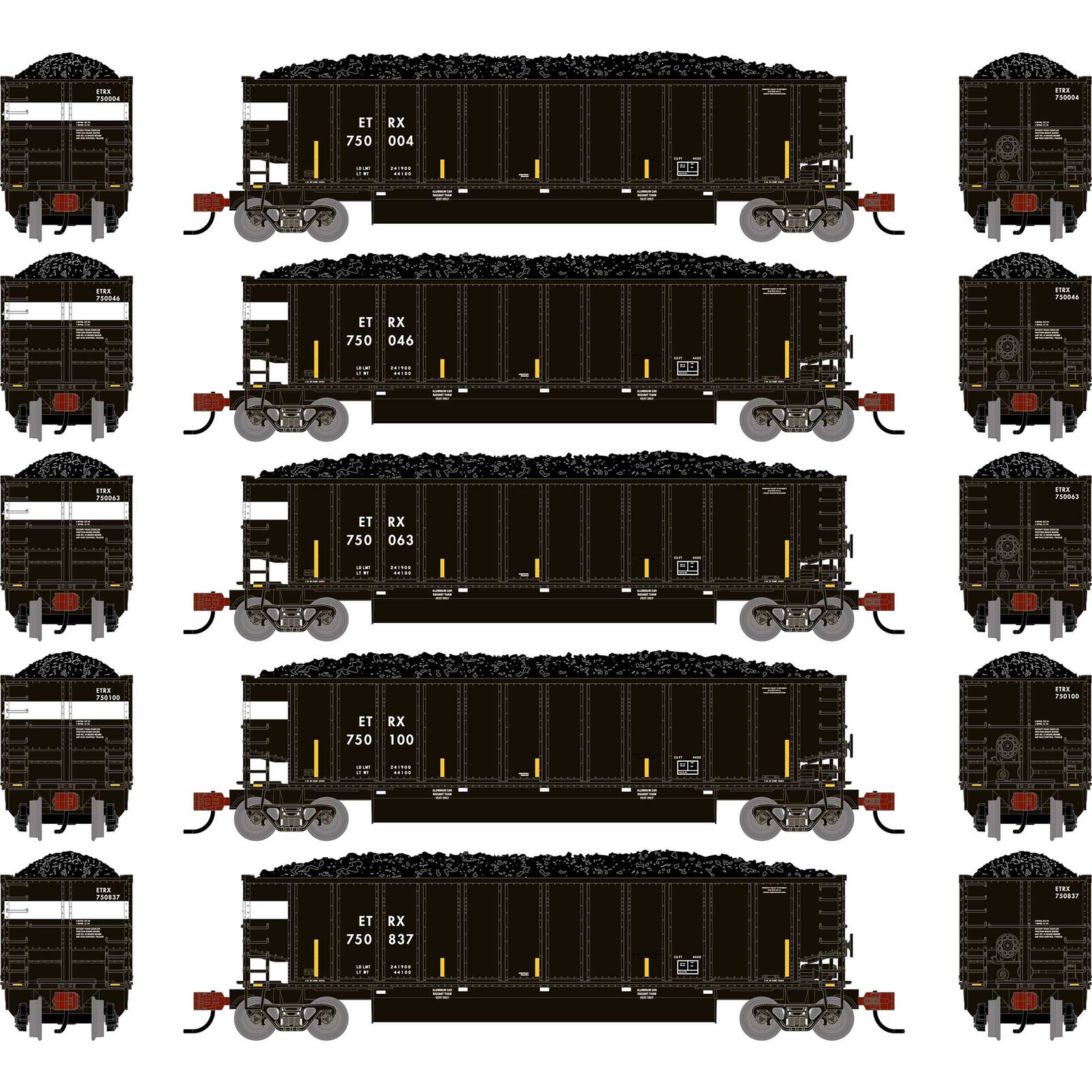N ATH Bethgon Coalporter w/Coal Load, ETRX #750004/750046/750063/750100/750837 (5)