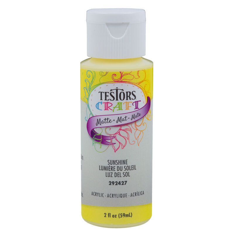 Testors 2oz Acrylic Craft Paint, Satin Sunshine