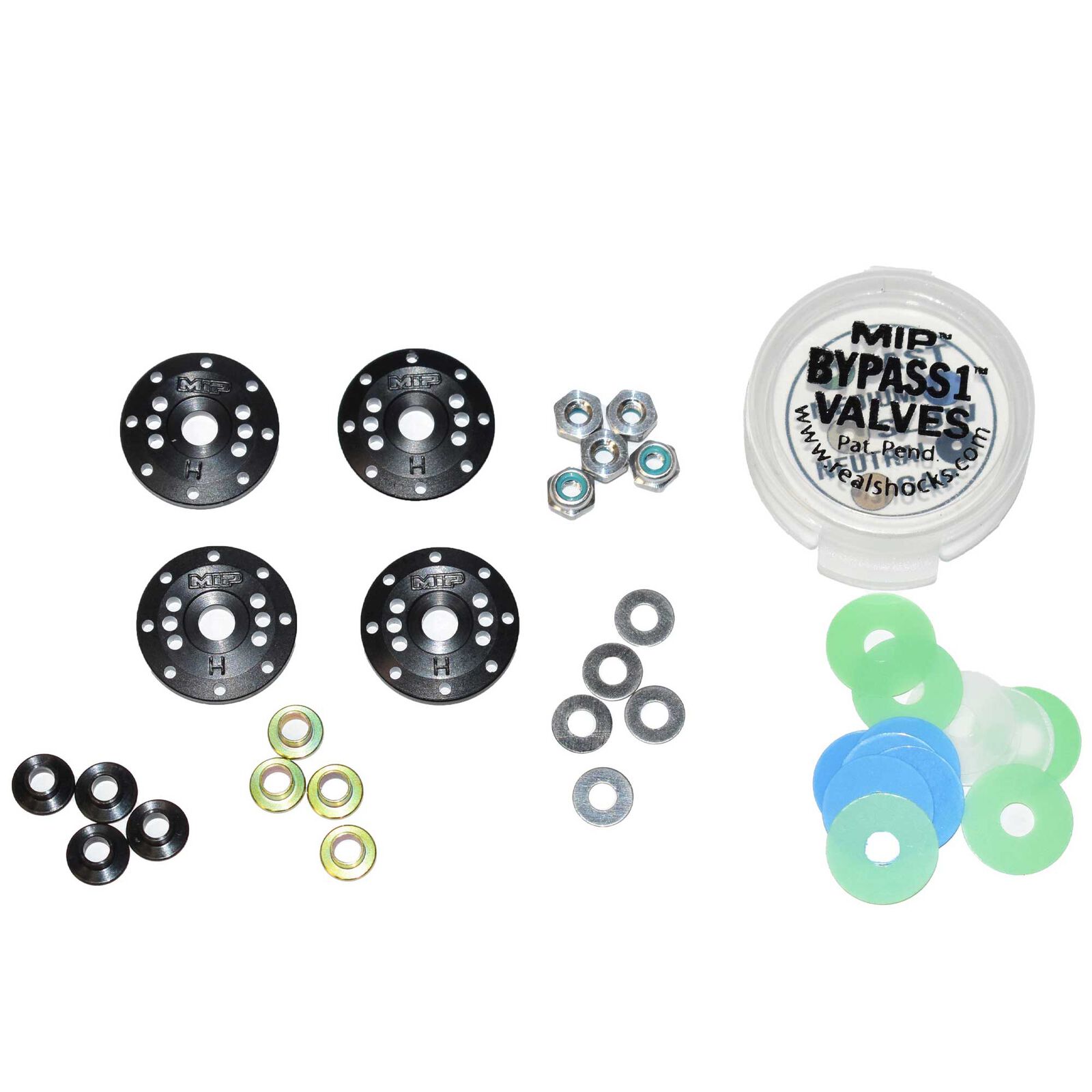 Bypass1&trade; Tapered Hi-Flow Piston Kit, 8-Hole x 1.2mm, 1/8th Scale