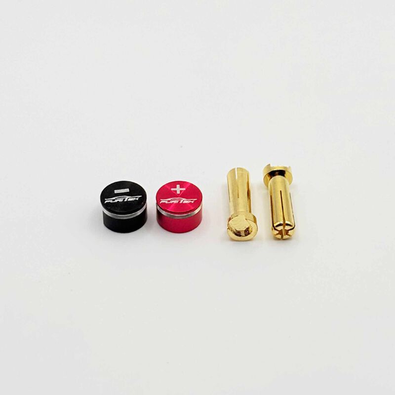 LowPro Bullet Plug Grips with 5mm Bullets, Black/ Red