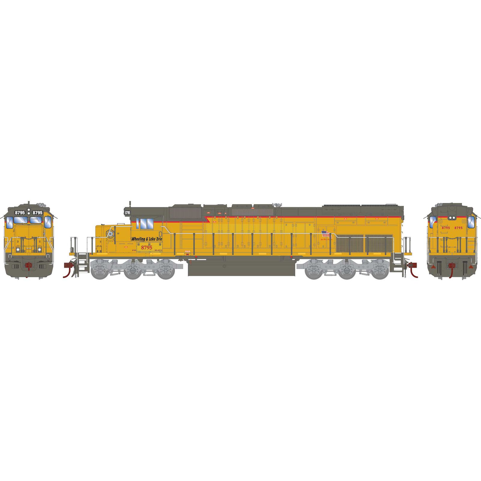 HO RTR SD40T-2, Wheeling & Lake Erie/Ex-UP #8795