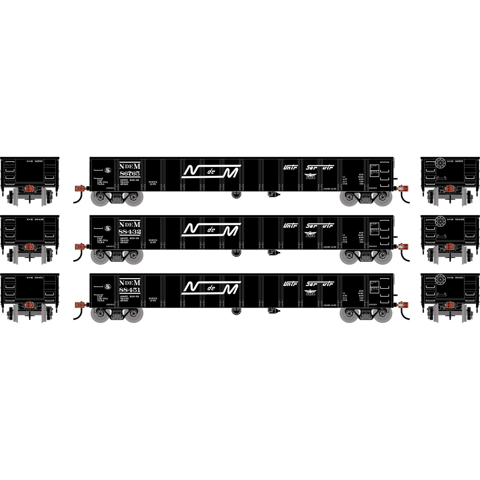 HO 52' Mill Gondola, NdeM #86765/88432/88451 (3)