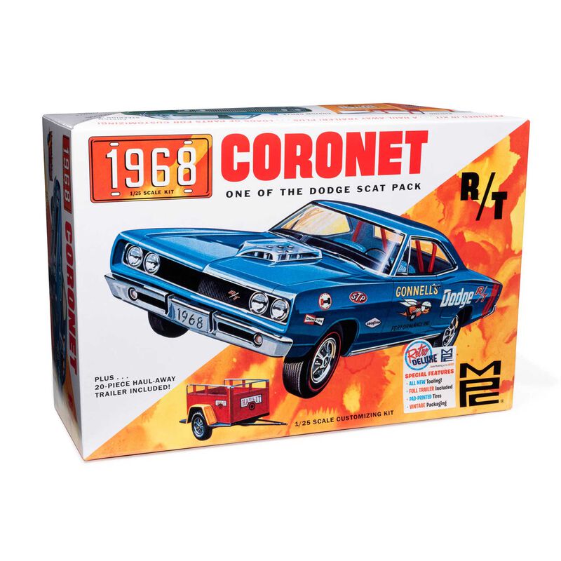 1/25 1968 Dodge Coronet Hardtop with Trailer, Model Kit