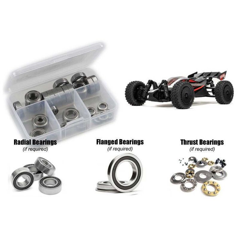 Rubber Shielded Bearing Kit, 1/14 ARRMA Typhon GROM 223S BLX