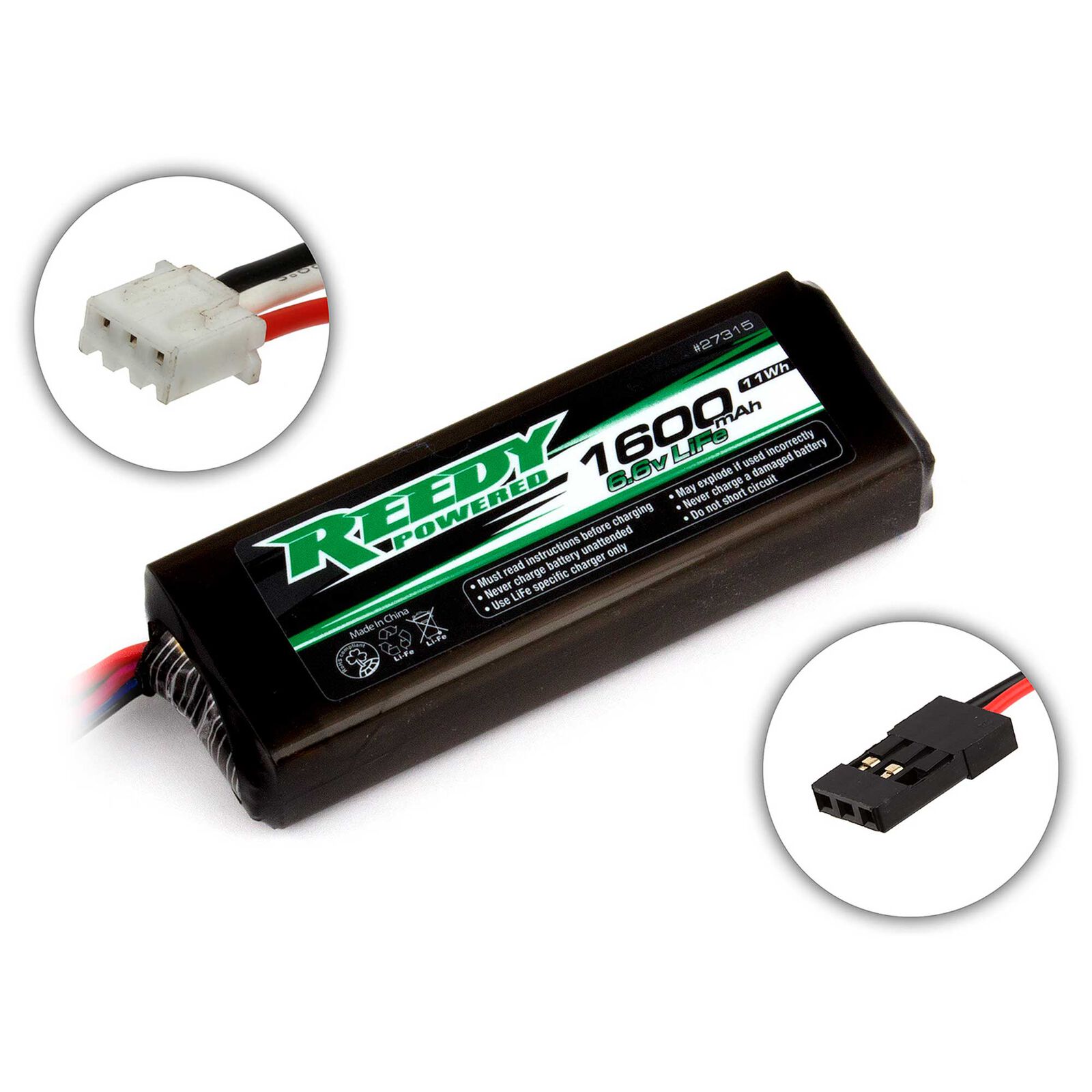 6.6V 1600mAh 2S Reedy LiFe Transmitter & Receiver Battery: Universal Receiver