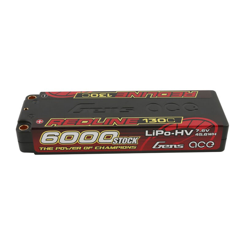 7.6V 6000mAh 2S 130C Hardcase LiHV Battery: 5mm Tubes