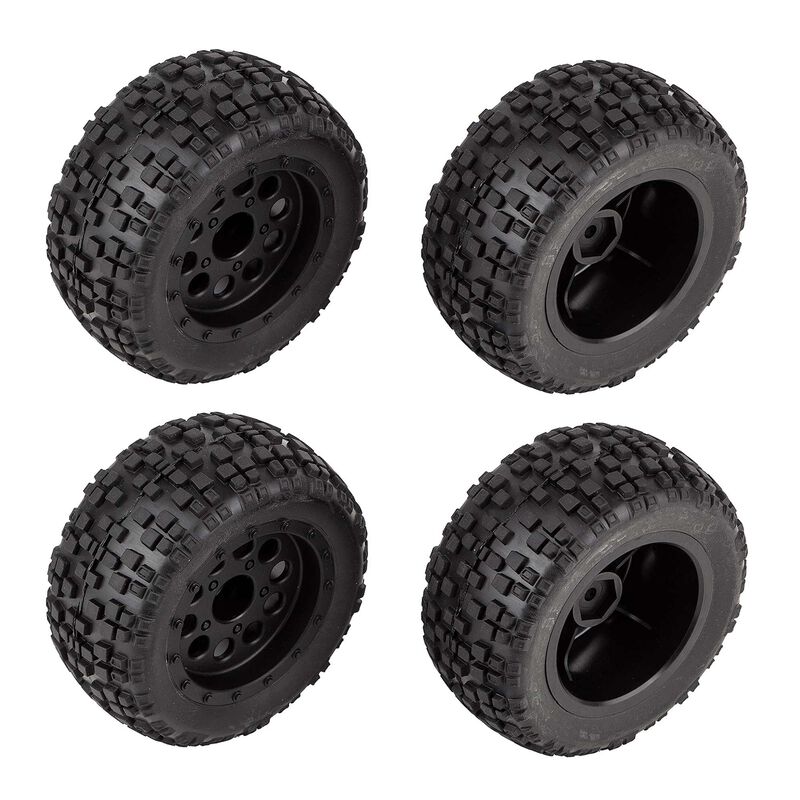 1/14 Pre-Mounted Monster Truck Tires and Wheels, 1/14 Team Associated Reflex 14MT