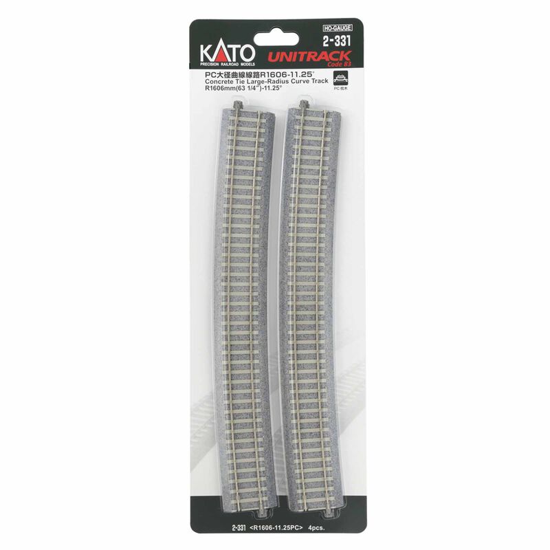 HO Concrete Tie Large-Radius Curve Track R, 1606mm