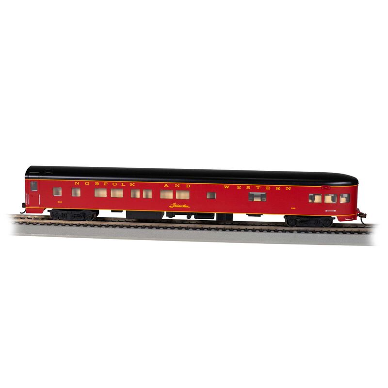 HO 85' Smooth-Side Observation Passenger Car w/ Lighted Interior - Norfolk & Western #582