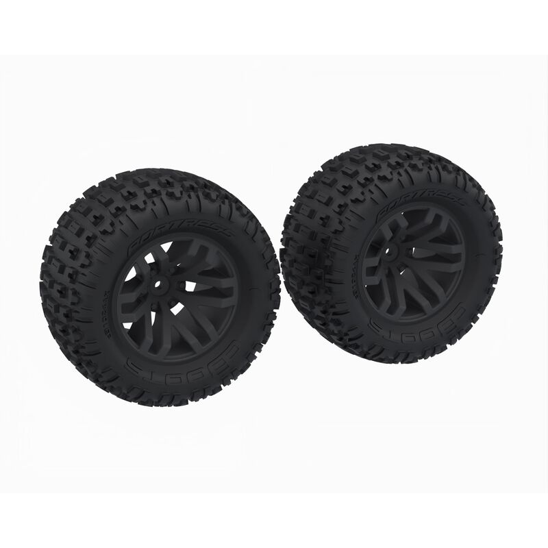 dBoots 'FORTRESS MT' Tire Set Glued, Black (2)