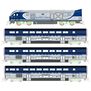 (N) N Amtrak SC-44 & Amtrak Pacific Surfliner 4 Unit Base Set w/Pre-Installed Interior Lighting