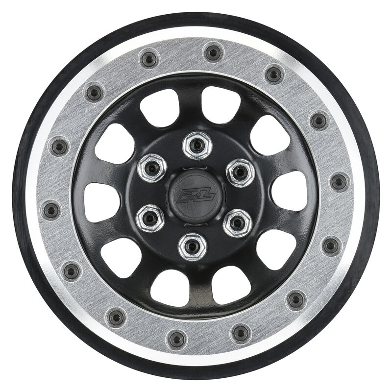 1/6 Steelies Stamped Steel 2.9" Dual Offset SCX6 Wheels Silver/Black