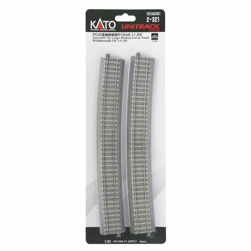 HO Concrete Tie Large-Radius Curve Track R, 1546mm