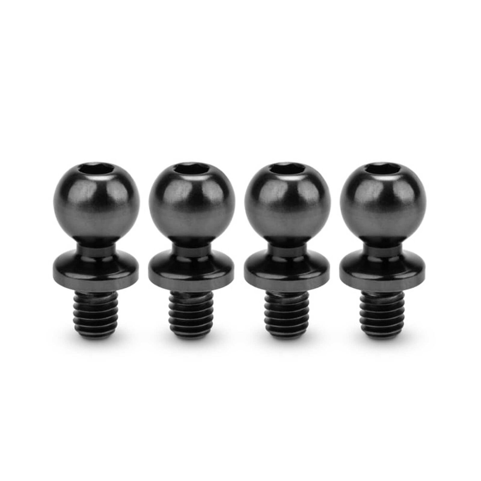Revolted Titanium Ball-Studs, 5.5 x 4mm, Stealth Black (4)