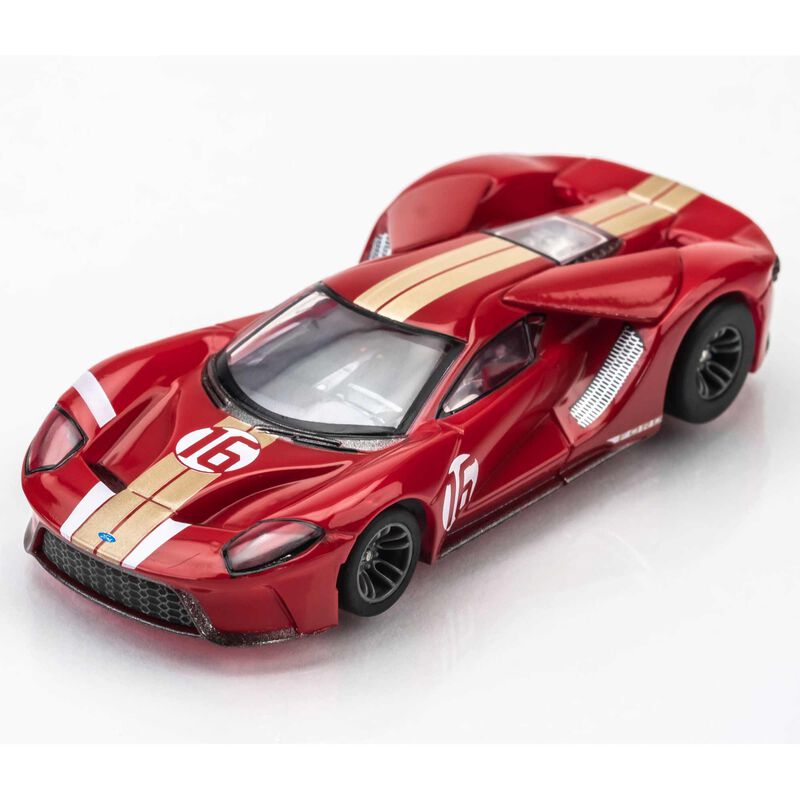 HO Ford GT Heritage #16 Mega G+ Slot Car, Red