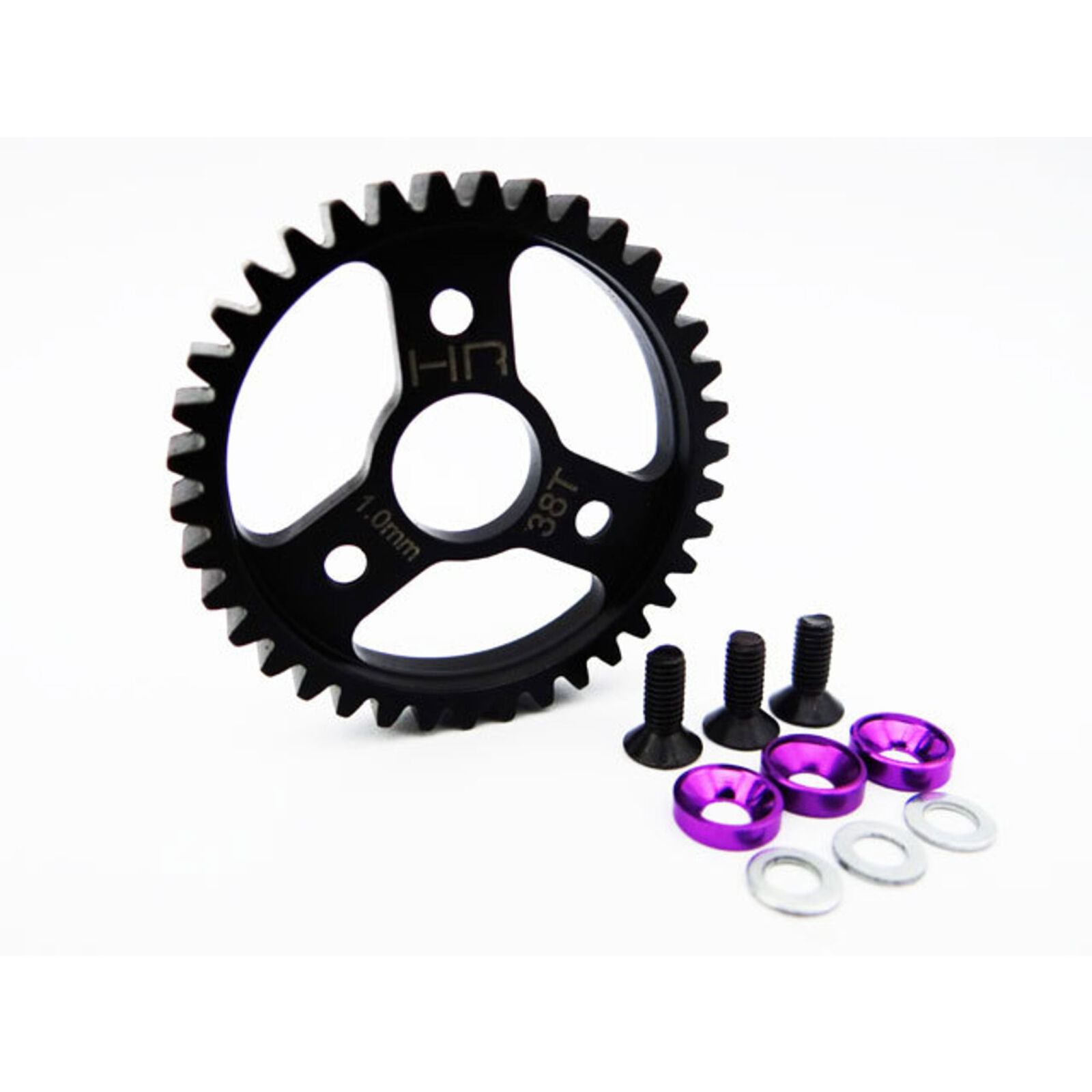 Steel Spur Gear 38T 1.0 Mod, Purple: Traxxas Revo 3.3, Slayer Pro
