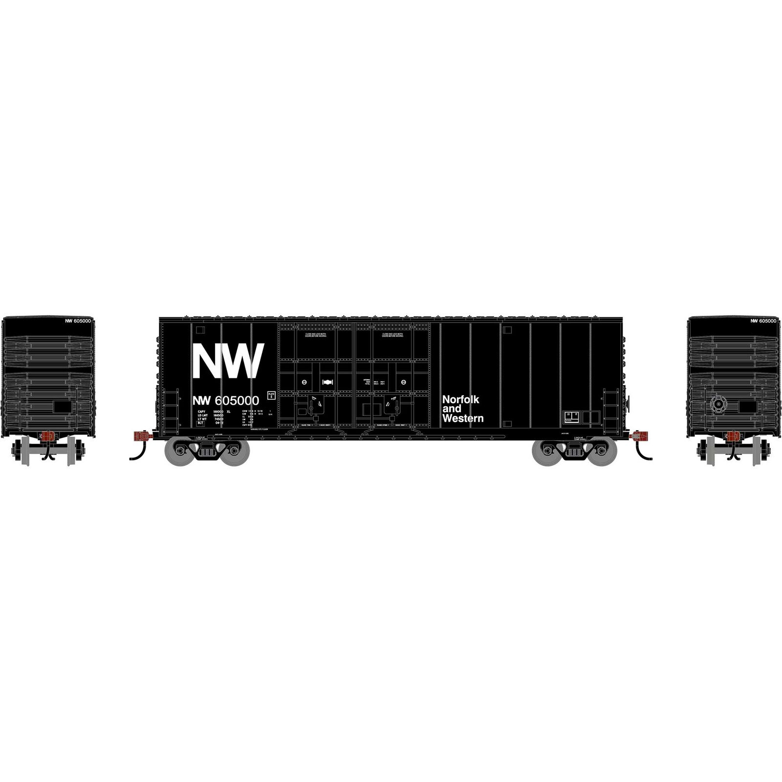 HO RND 50' High-Cube Smooth Side Box Car, NW #605000