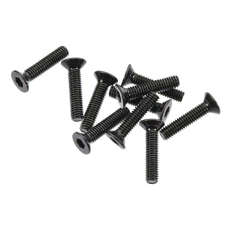 Flat Head Screw M2.6x12mm, Black (10)