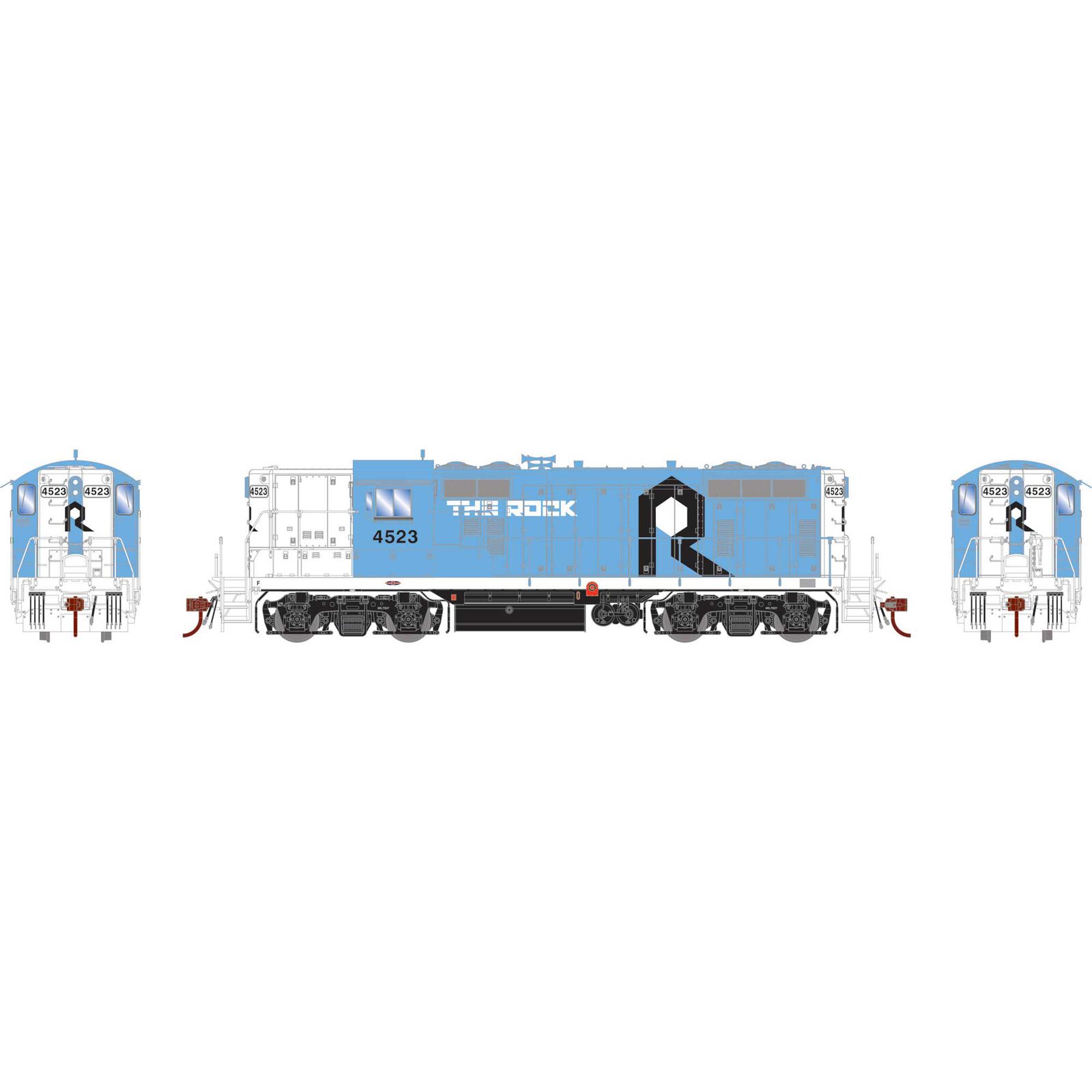 HO GP7R Locomotive with DCC & Sound, ROCK #4523