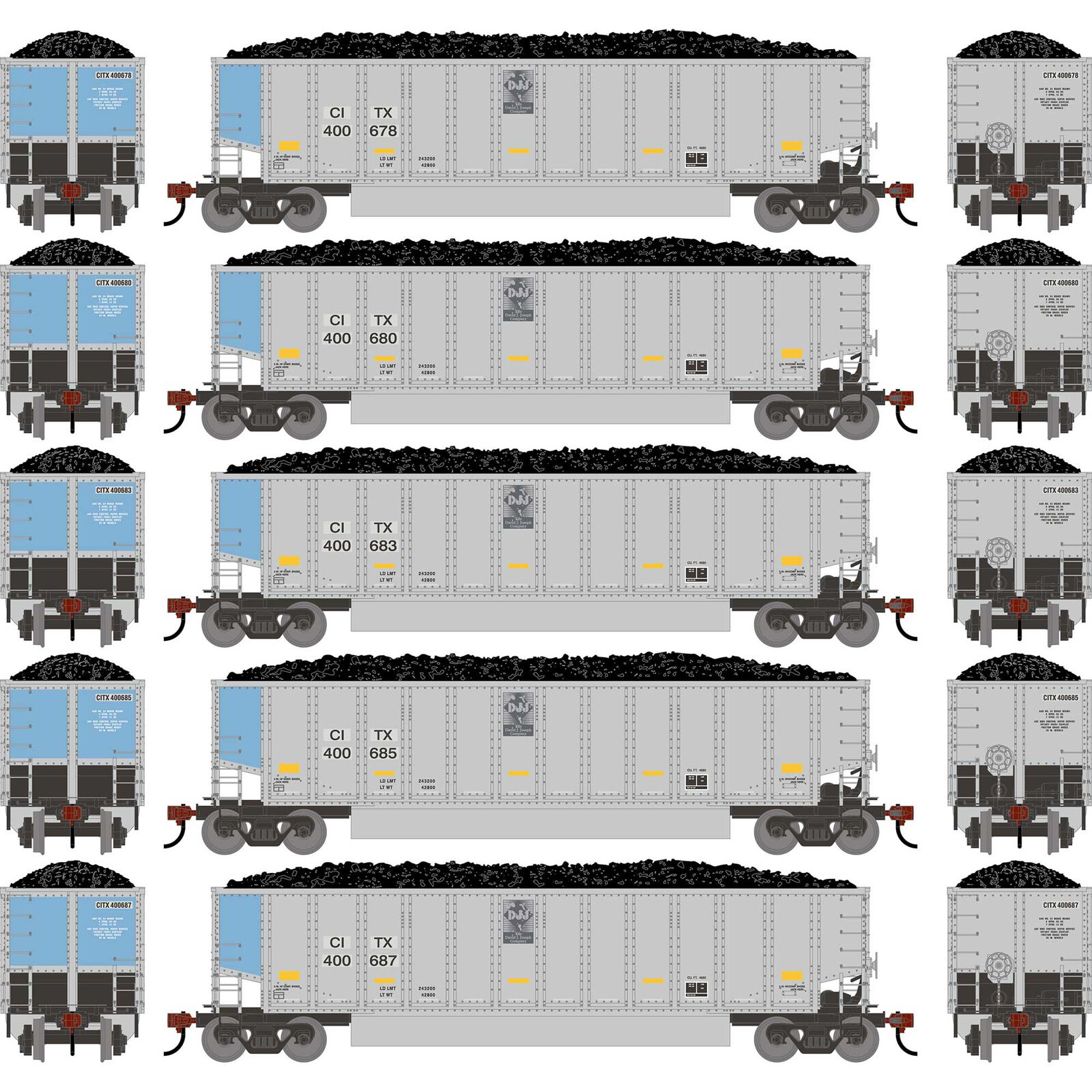 HO ATH Bethgon Coalporter w/Coal Load, Primed For Grime CITX #400678/400680/400683/400685/400687 (5)